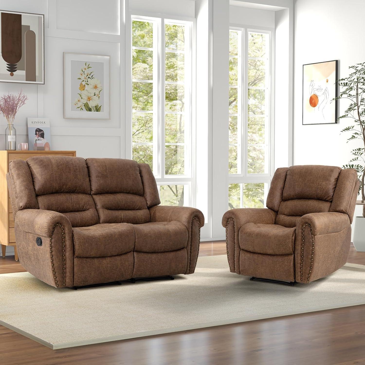 Our Honest Take on the CANMOV Nut Brown Manual Reclining Sofa Set