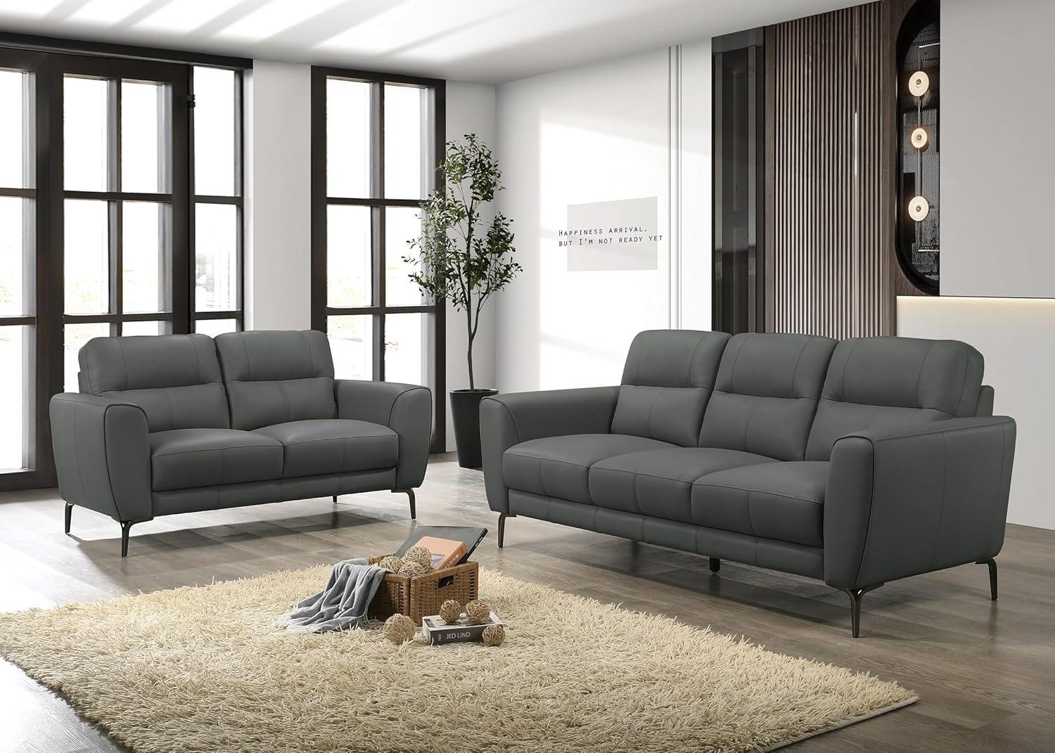Our Honest Take on the Anthracite Gray Leather Sofa Set