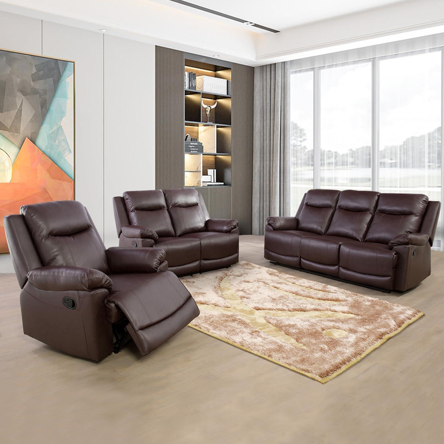 Our Honest Take on the DEBADOLGEBADOL Brown Leather Recliner Set