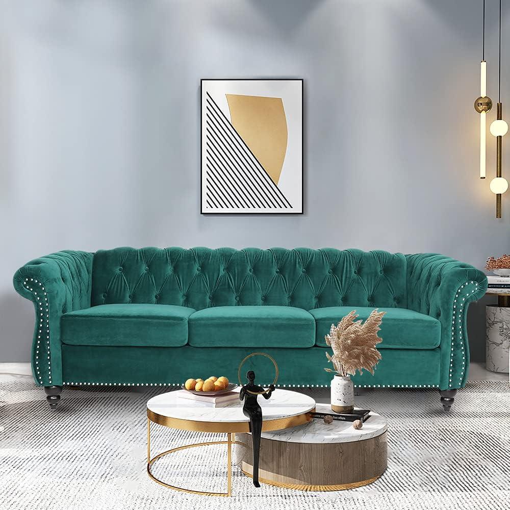 Our Honest Take on the LEVNARY Velvet Chesterfield 3-Seater Sofa