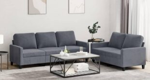 Our Review: Dark Gray Velvet 2-Piece Sofa Set Comfort and Style