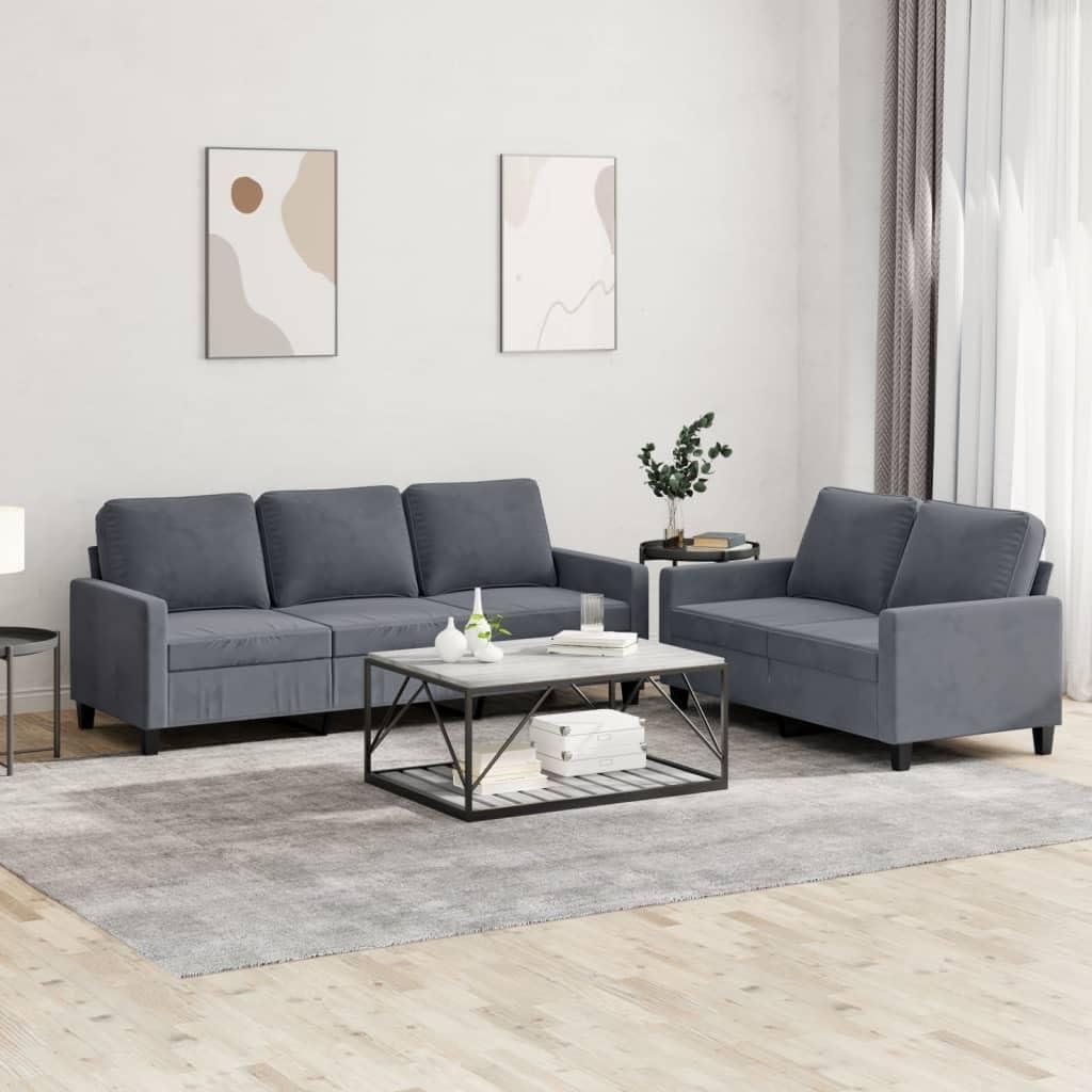 Our Review: Dark Gray Velvet 2-Piece Sofa Set Comfort and Style