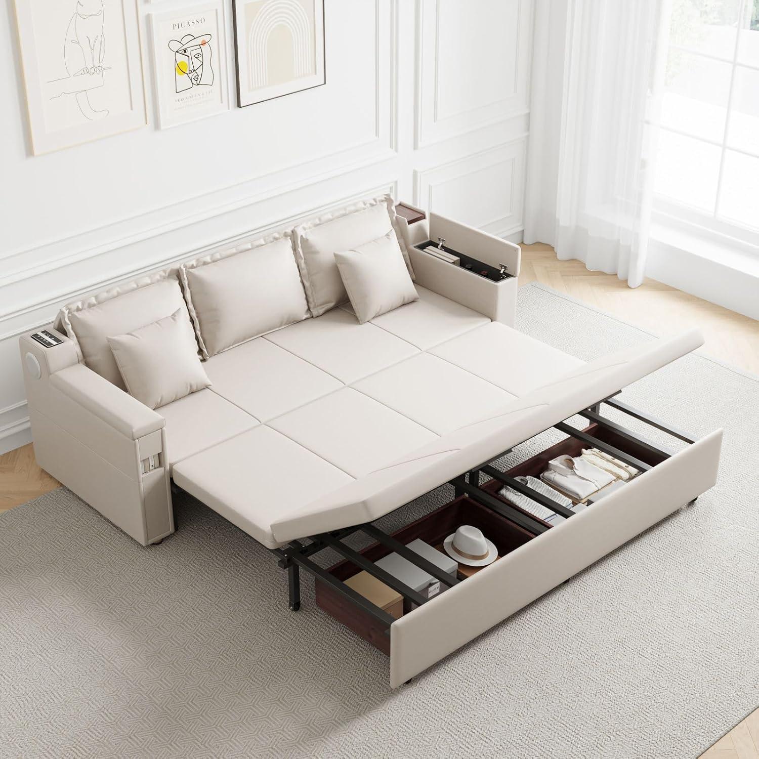 Our Take on the Homary 83″ King Leather Sleeper Sofa: Comfort Meets Tech