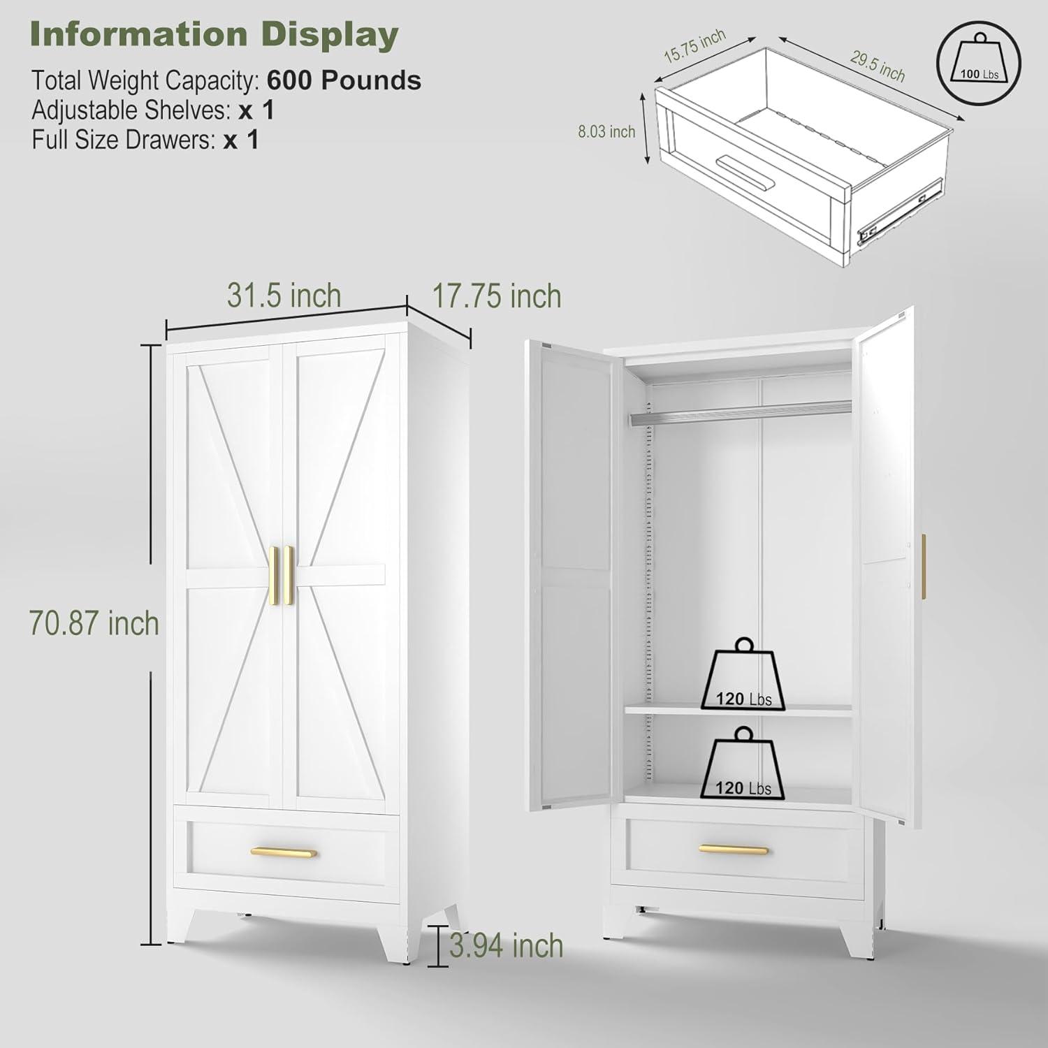 Why We Love the Bohemian Bliss 120⁣ Mirrored Armoire's Storage & Style