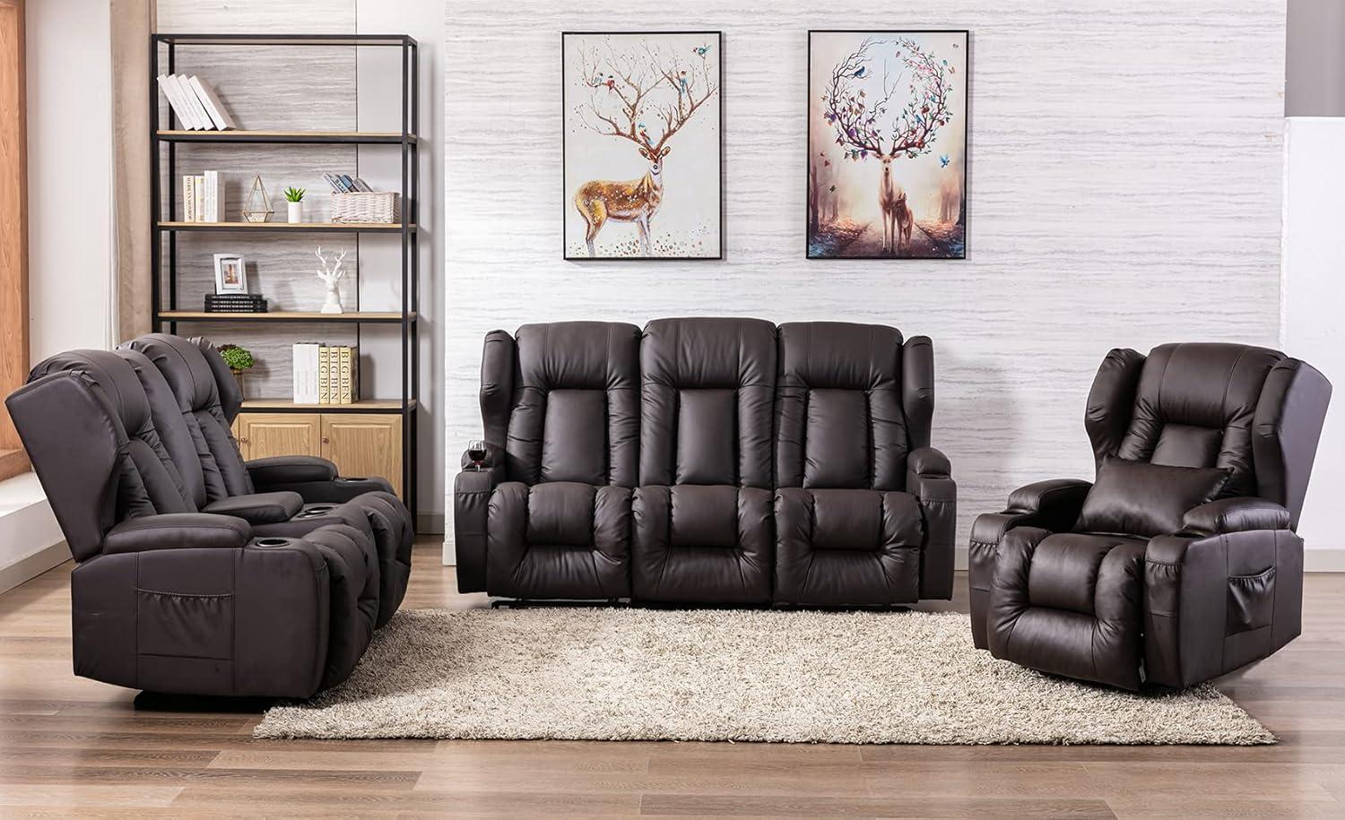 Our Honest Take on the 3PC Brown Recliner Sofa Set's Comfort and Style