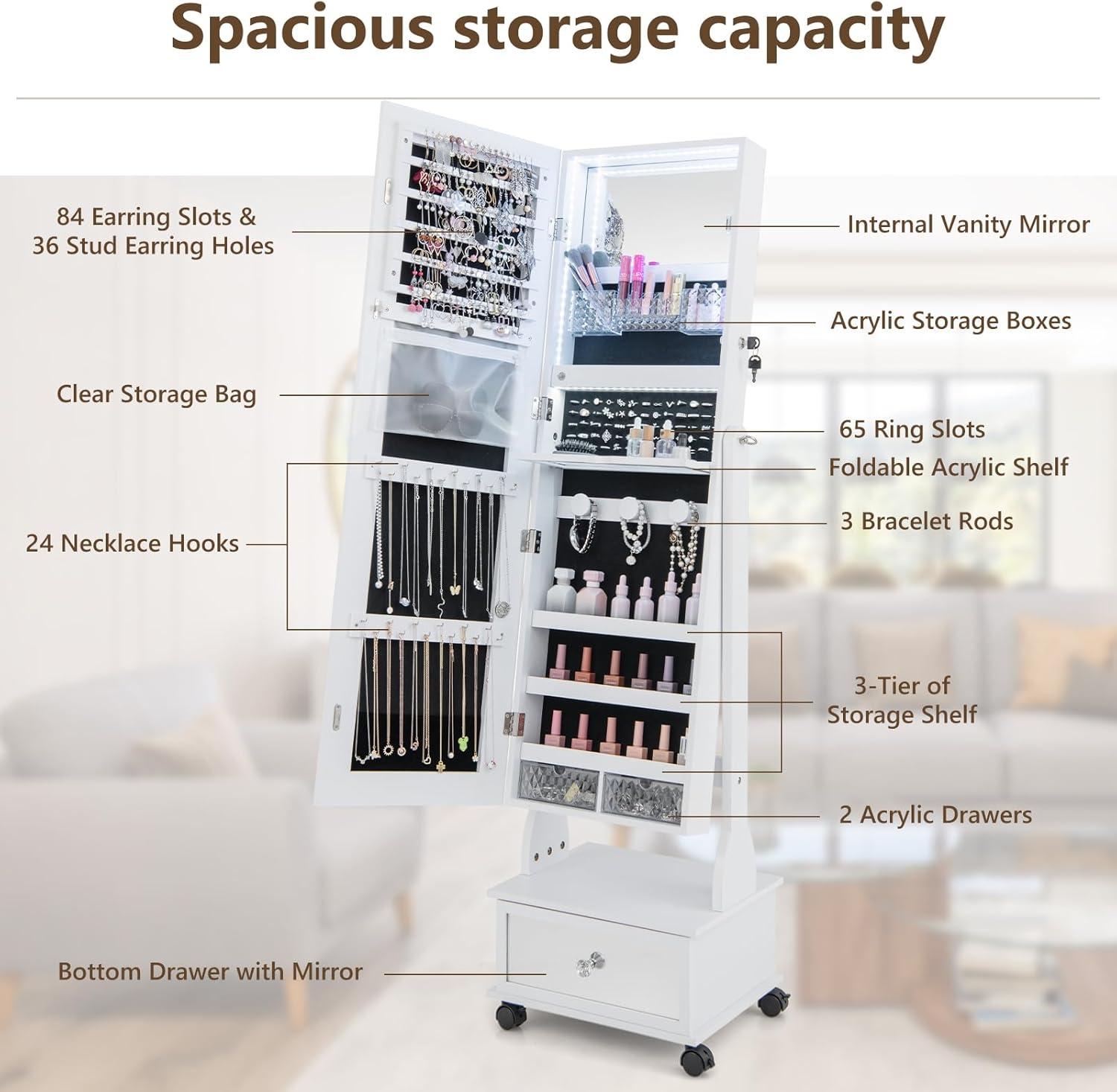 How We Loved Organizing‌ with GOFLAME's LED jewelry Cabinet