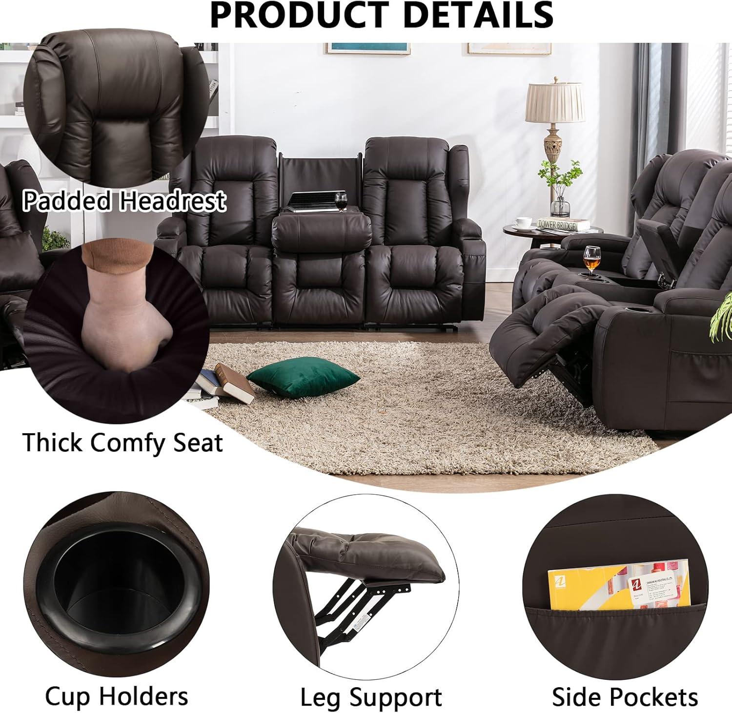 Our Honest Take on the 3PC Brown Recliner Sofa Set's Comfort and Style