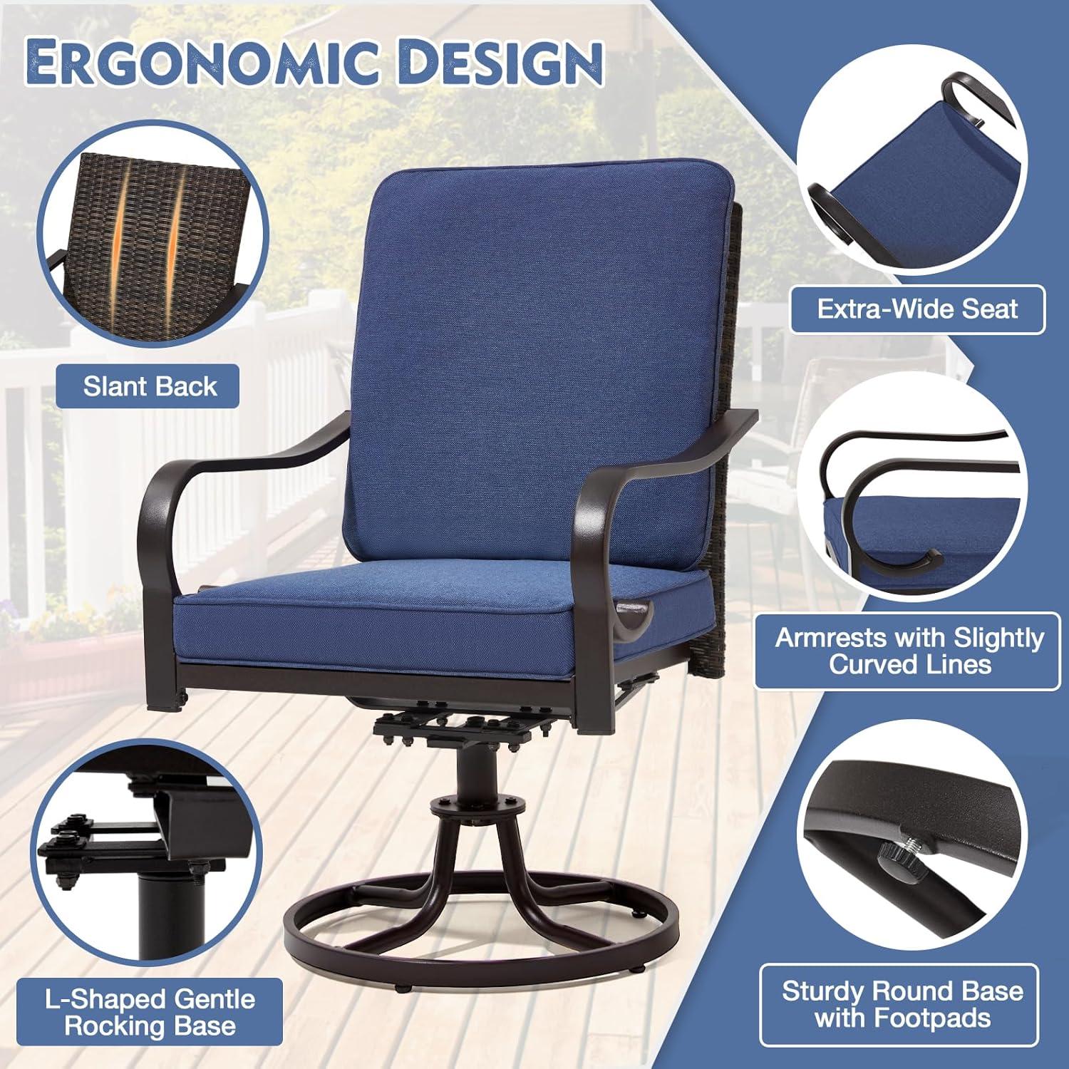 Our Honest Take‌ on MELLCOM's 5-Piece Blue Outdoor Dining set