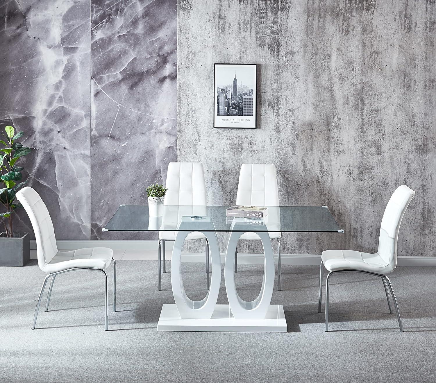 Our Review: Yoluckea Modern Glass Dining Table's Sleek Appeal