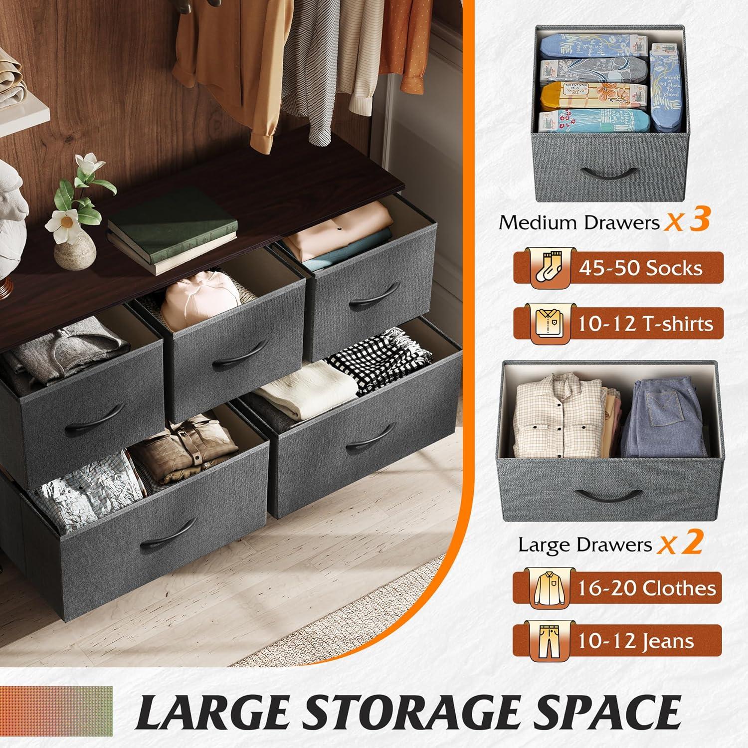 Our Honest Take on the WLIVE 5-Drawer Fabric Dresser's Storage and Style
