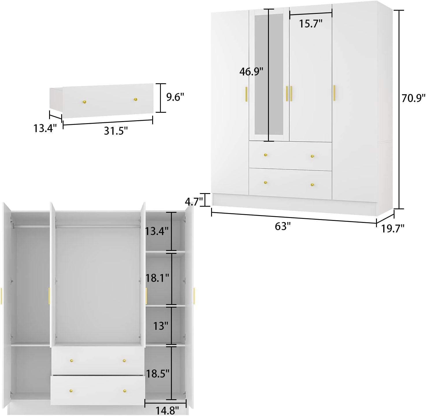 Our Honest Take on the Hitow 4-Door Wardrobe: Stylish & Sturdy Storage