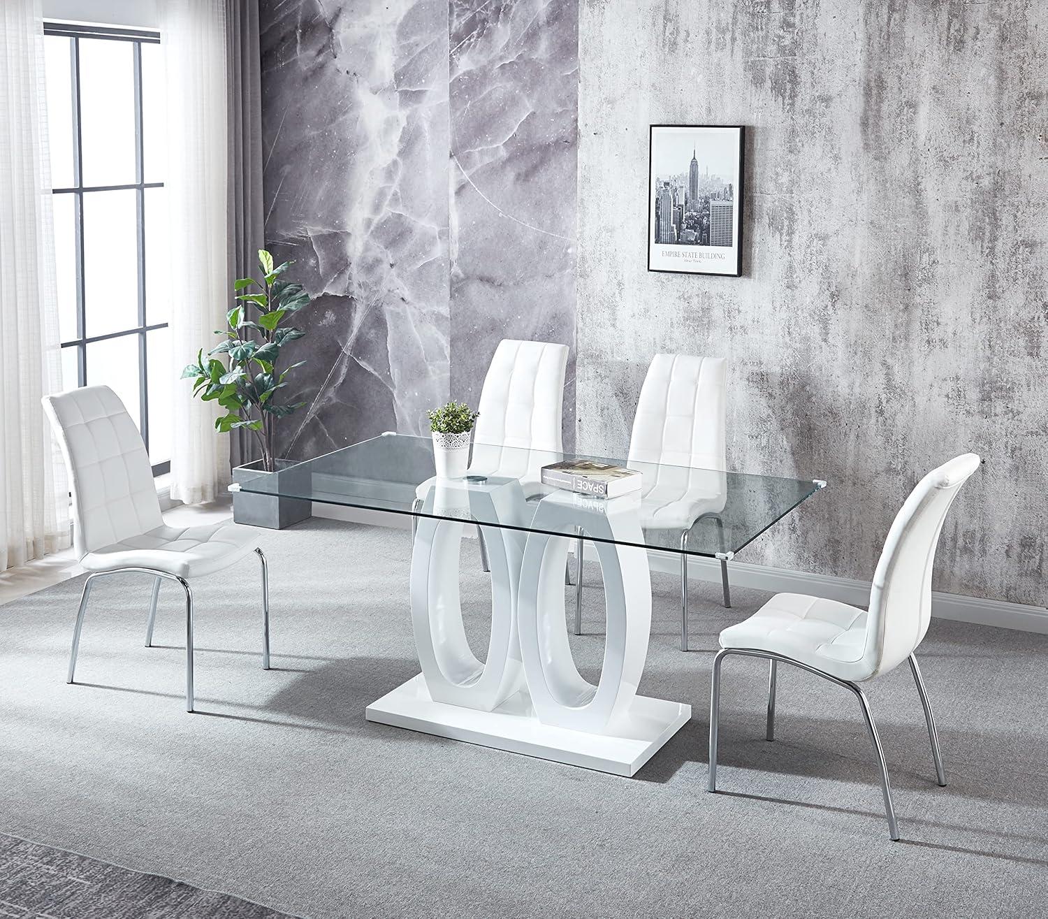 Our Review: Yoluckea Modern Glass Dining Table's Sleek Appeal