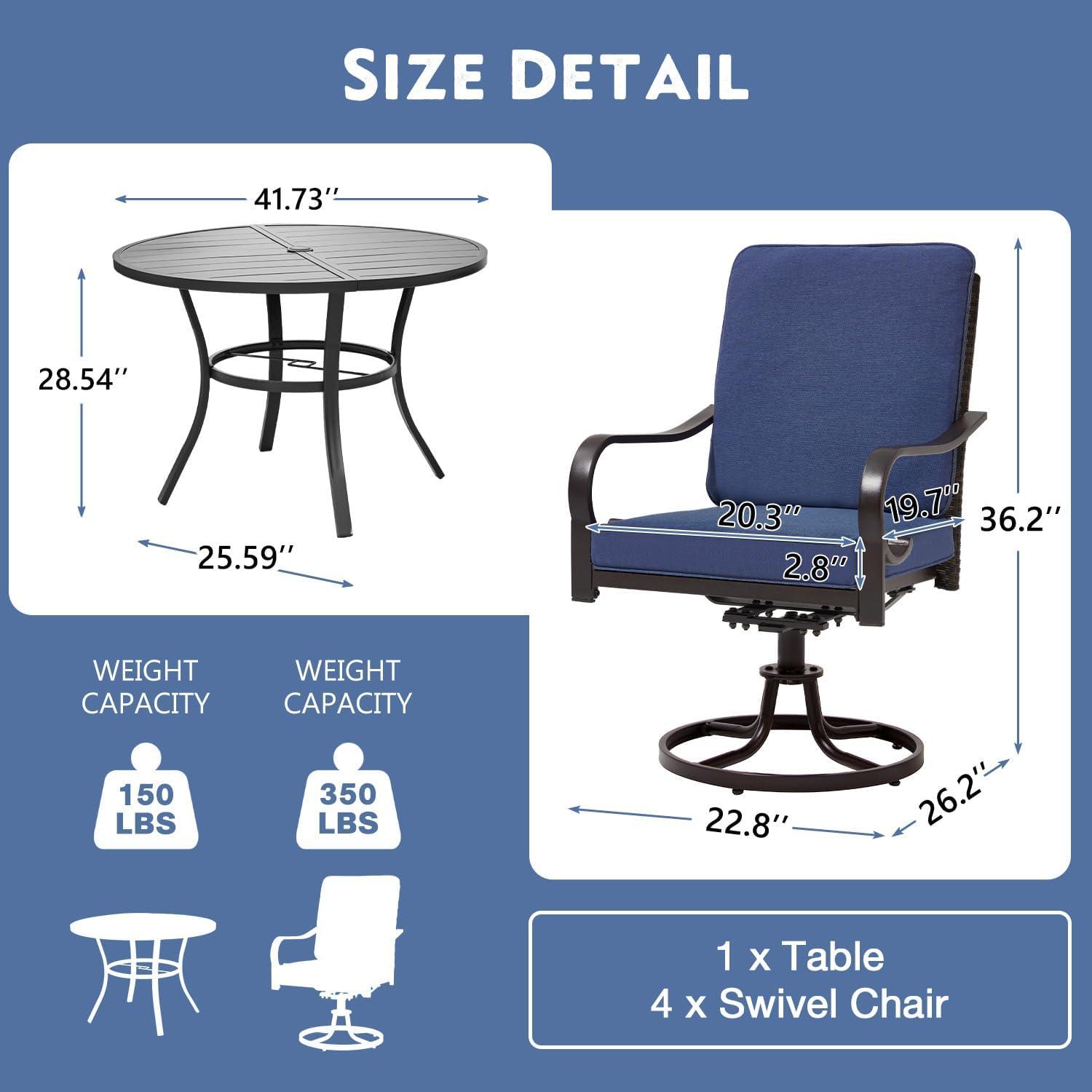 Our Honest Take ‍on MELLCOM's 5-Piece Blue Outdoor Dining Set