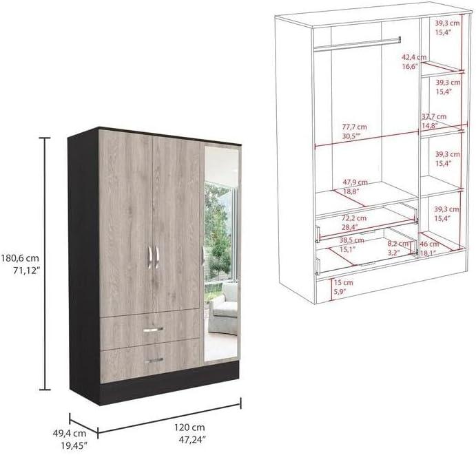 Why We Love the Bohemian Bliss 120 Mirrored⁢ Armoire's Storage & Style