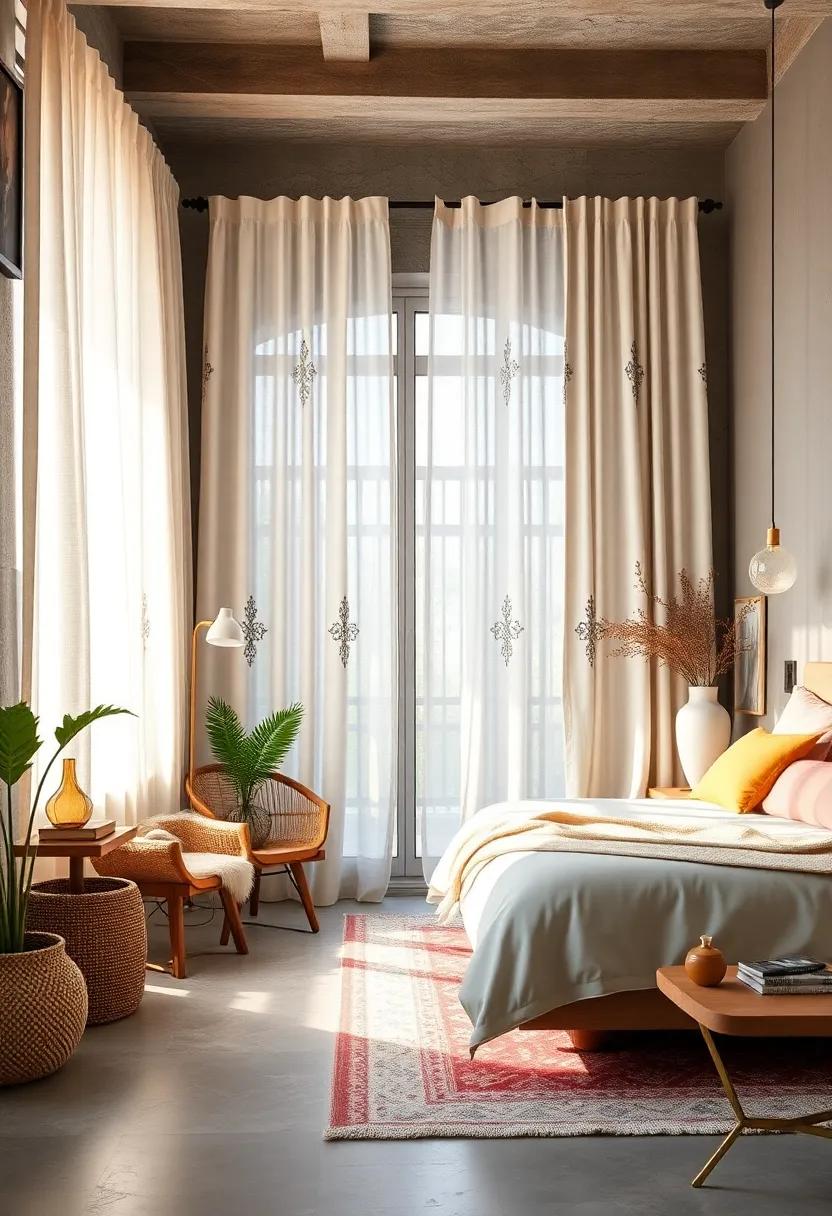Lightweight Linen Panels with Embroidered patterns