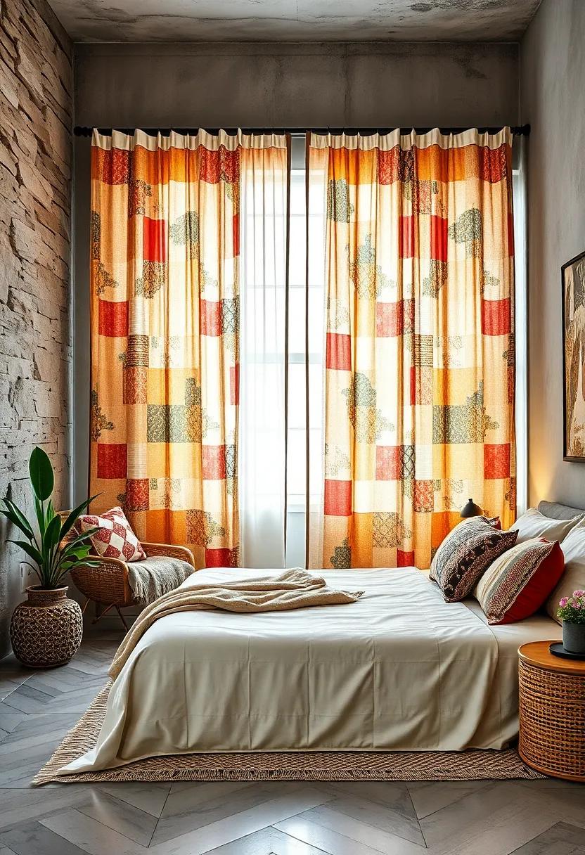 Patchwork Fabric Panels for a Boho Collage‌ Effect