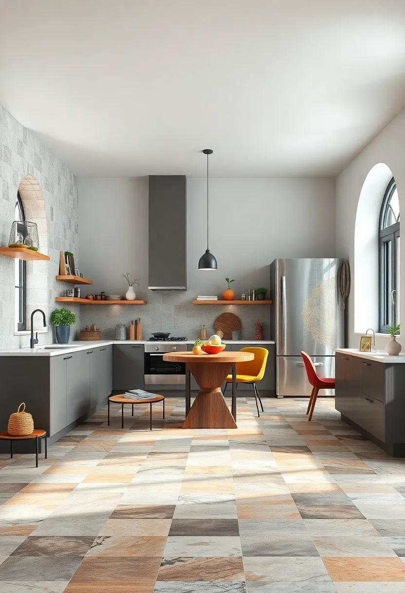 Multi-Colored Patchwork Tiles to Create Visual Interest