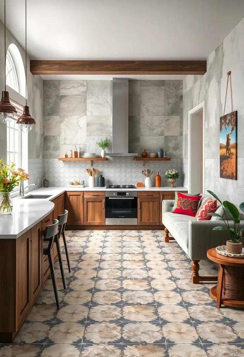 Patterned Encaustic ⁤Cement Tiles for Artistic Flair