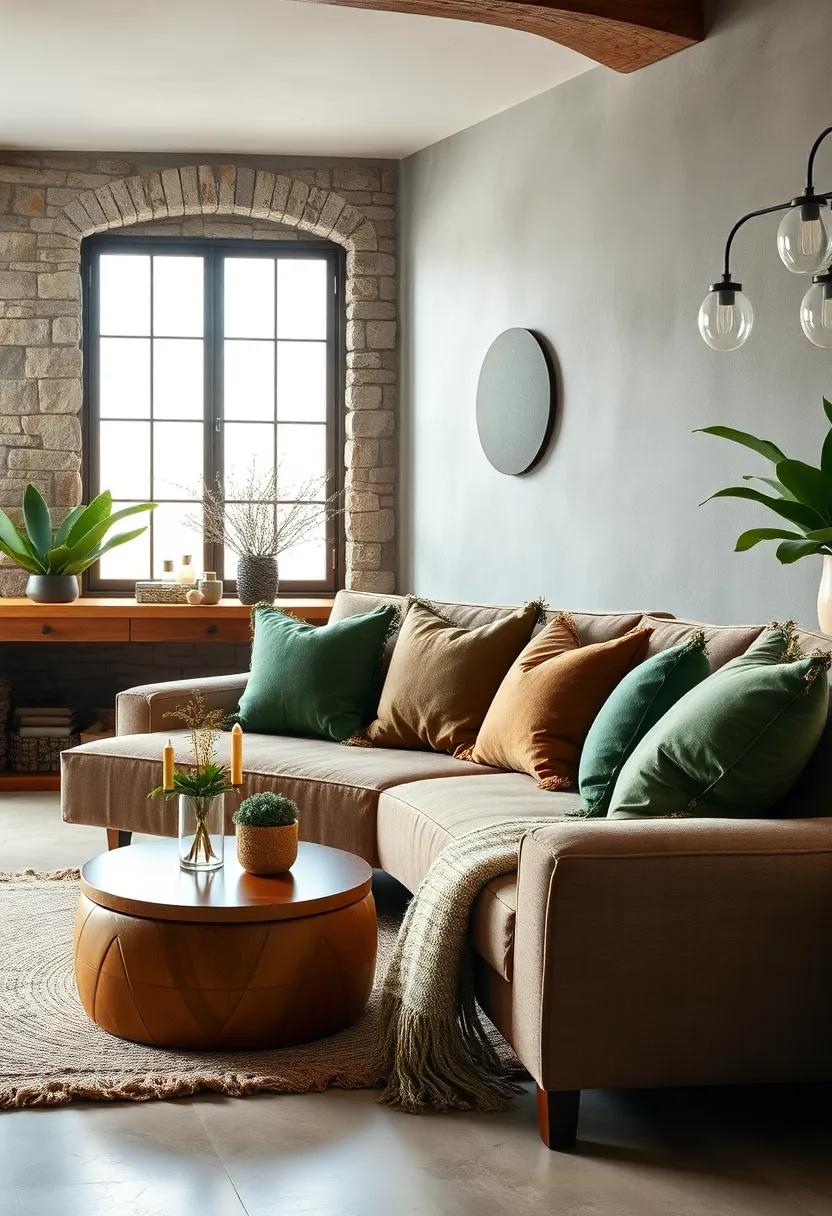 muted green and Brown Cushions reflecting Forest Tones for Tranquil Vibes