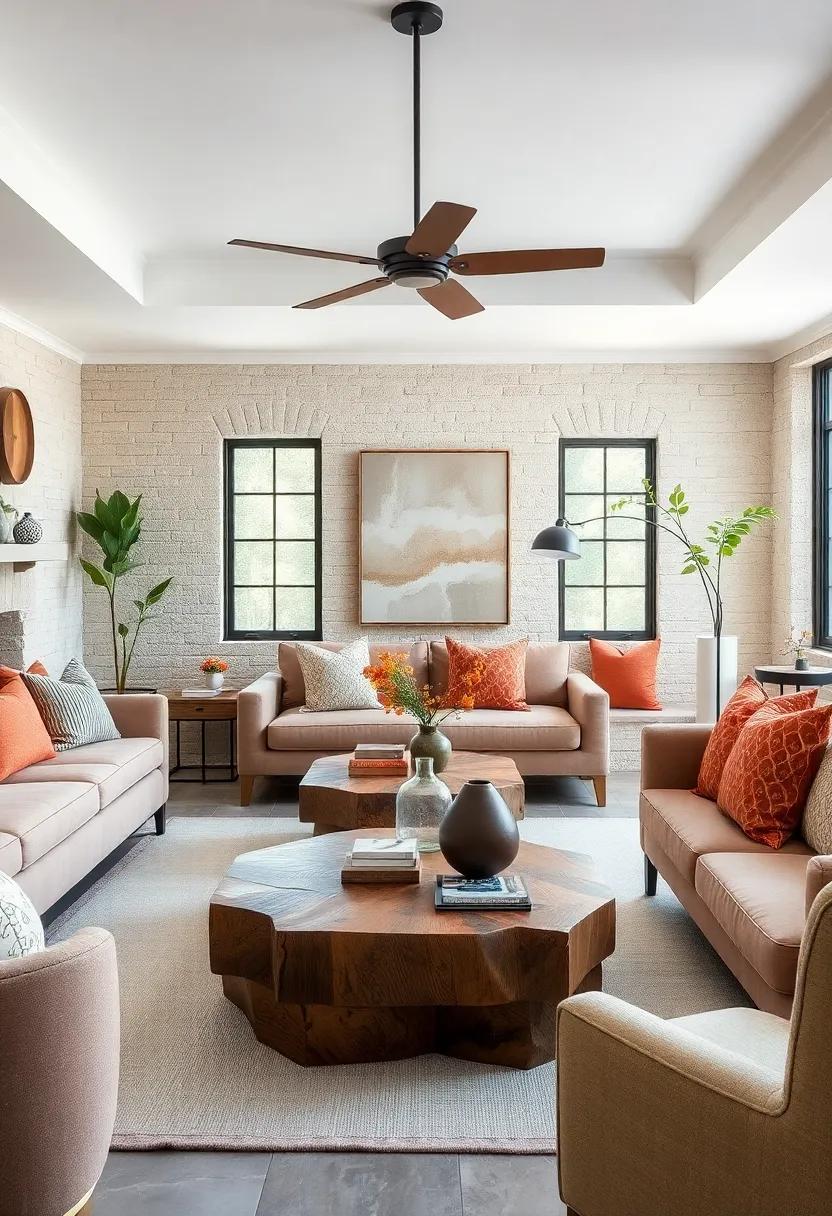 Reclaimed Wood Coffee Tables Surrounded by Cushion-laden Seating Nooks