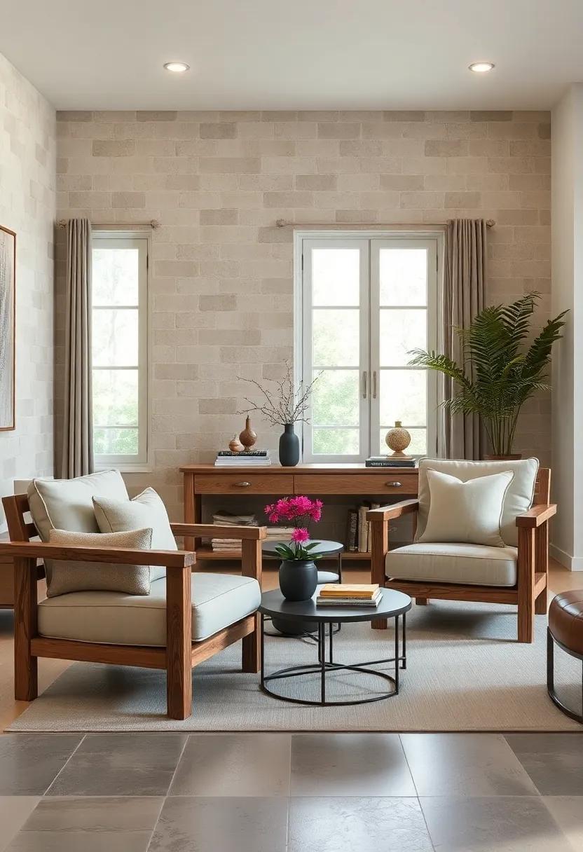Distressed Wood Frames Plushly Cushioned for Cozy Rustic Armchairs