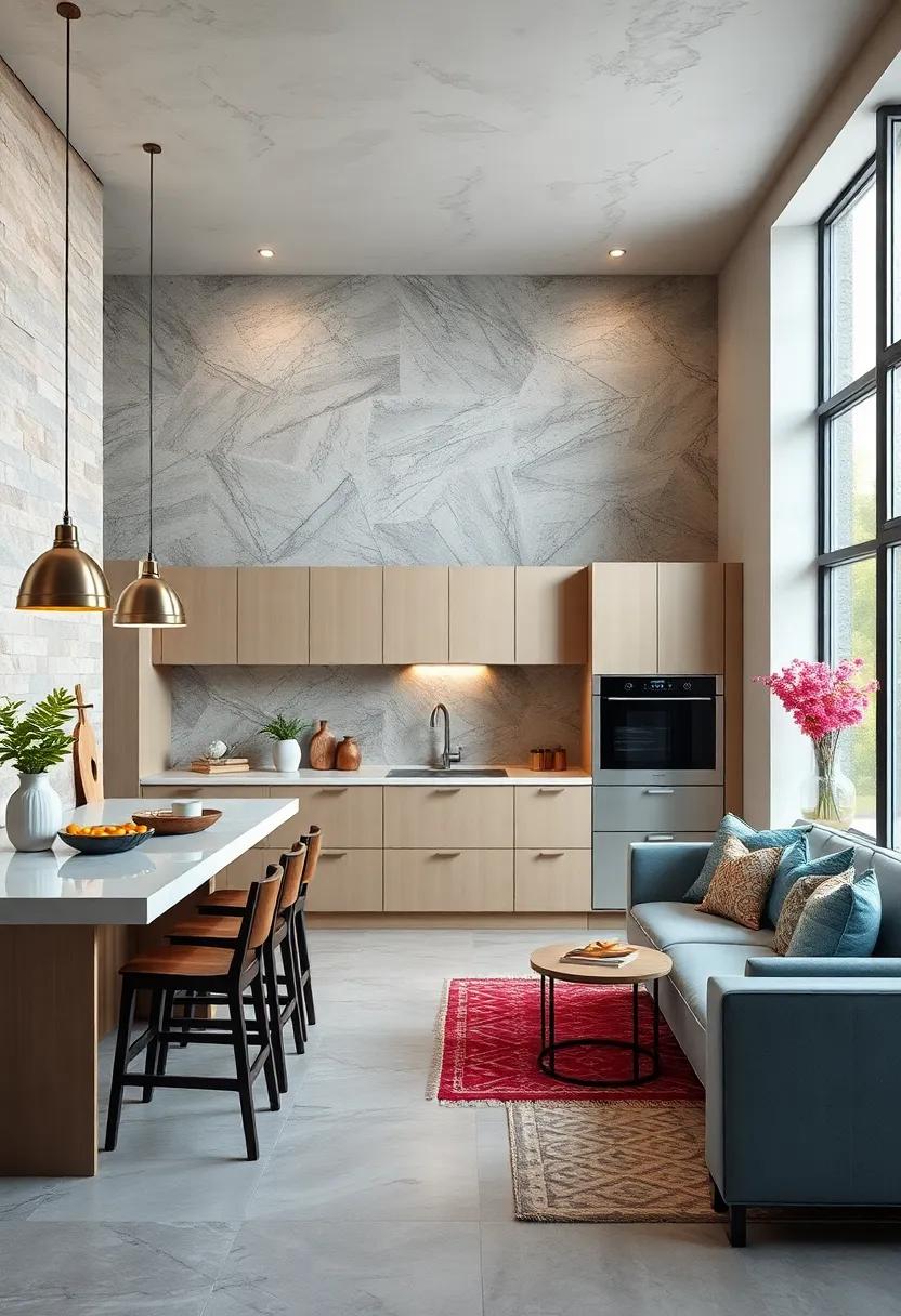 Luxurious Textured Wallpaper on‍ Accent Walls