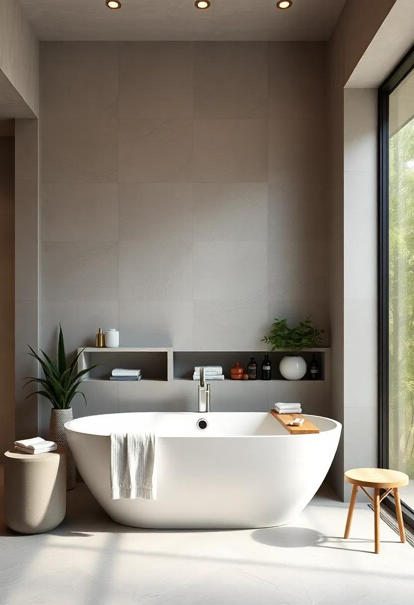 Incorporate recessed shelving to keep bath essentials organized and stylish