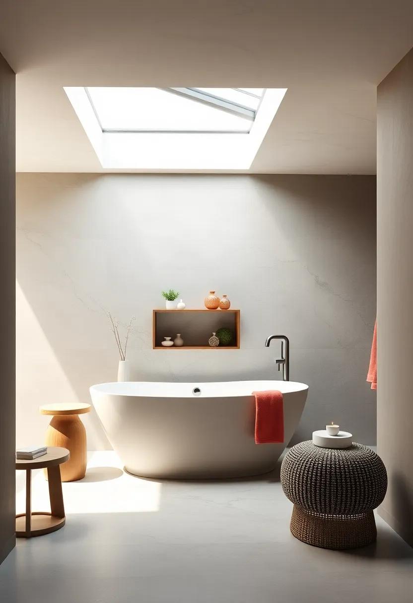 Add subtle LED strip lighting under the tub for a floating visual effect
