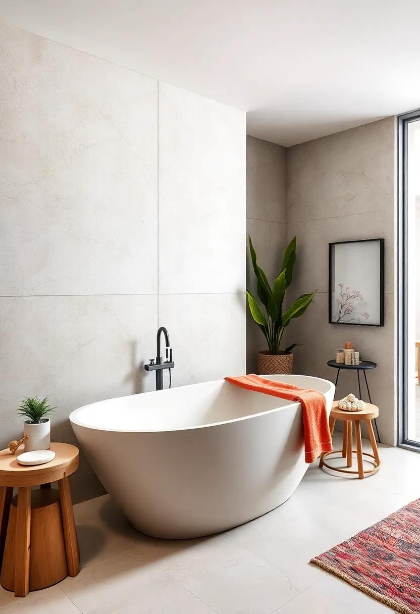 Choose a tub with an organic, asymmetrical shape to make a modern design statement