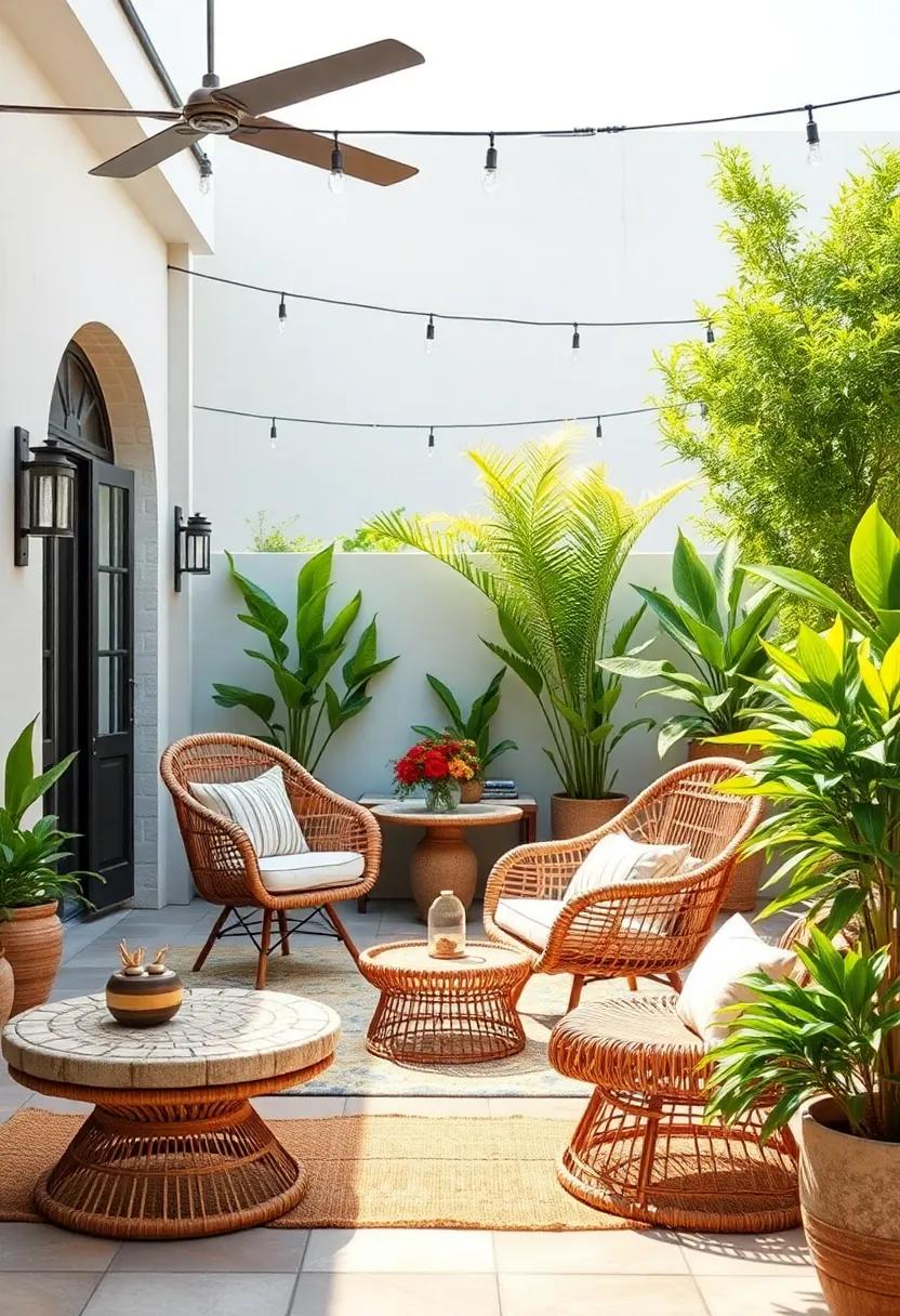 Bohemian Rattan Chairs with Intricate weaving
