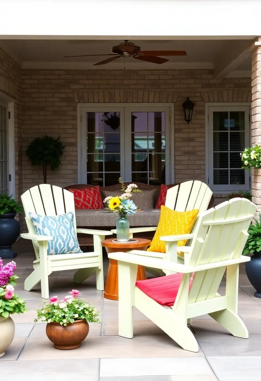 Brightly Painted Adirondack‍ Chairs for Classic charm