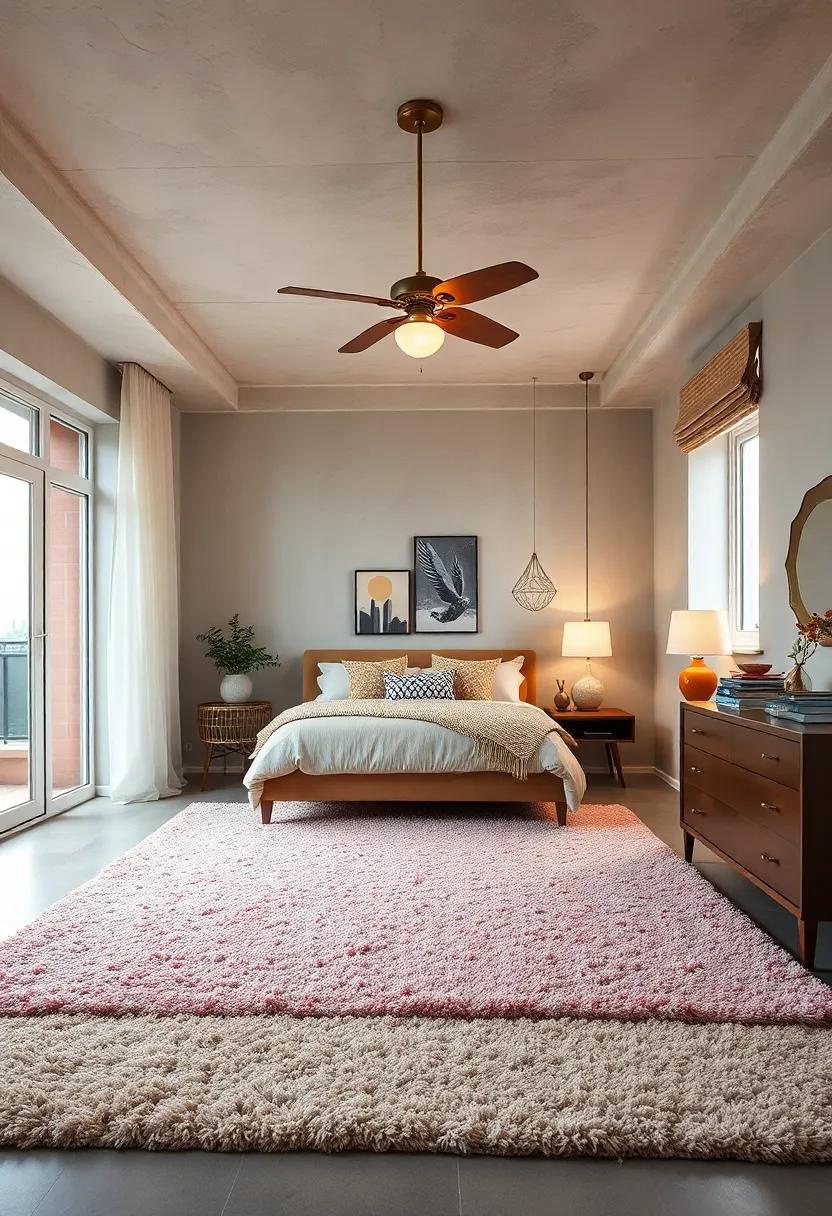 Use Shag Carpets to Add Warmth and a playful​ Vintage ​Feel