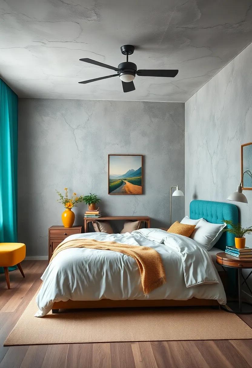 Choose Bold, Contrasting colors like Teal and Mustard to Make ​a Statement