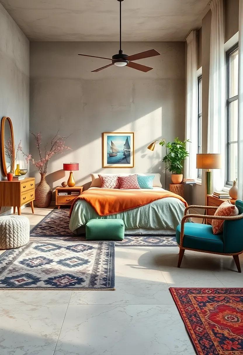 Mix and Match Patterned Rugs to Add Texture and Color to the Floor
