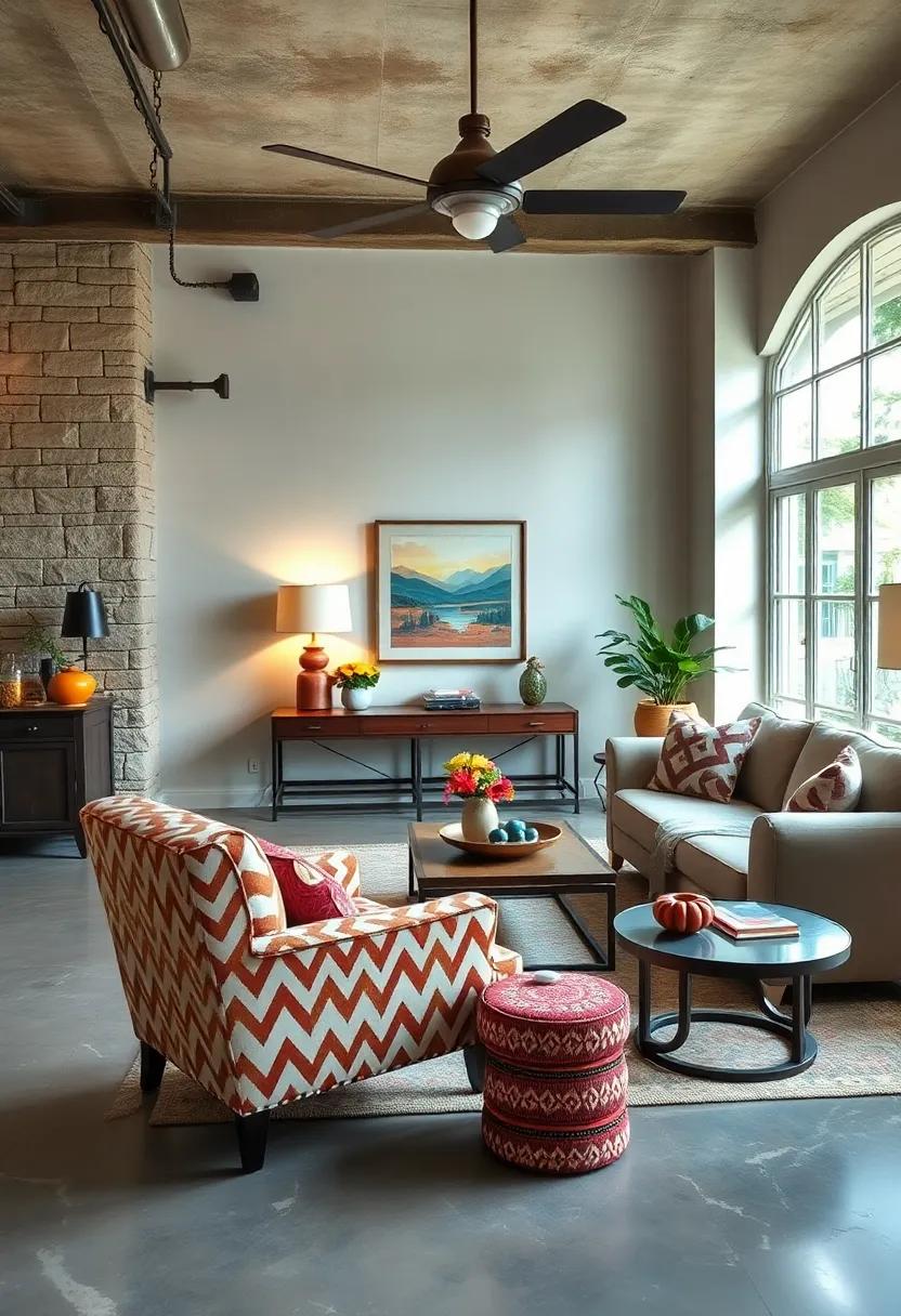 Layer ‍a chevron or polka-dot‍ patterned accent ‍chair beside a⁤ classic sofa to blend timeless style with playful energy