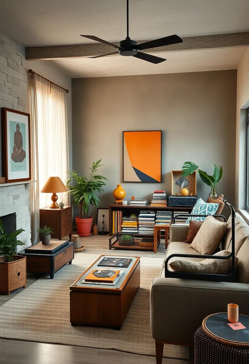 Add a vintage‍ record player​ with a stack⁣ of retro vinyl records to inject both style and joyful soundscapes