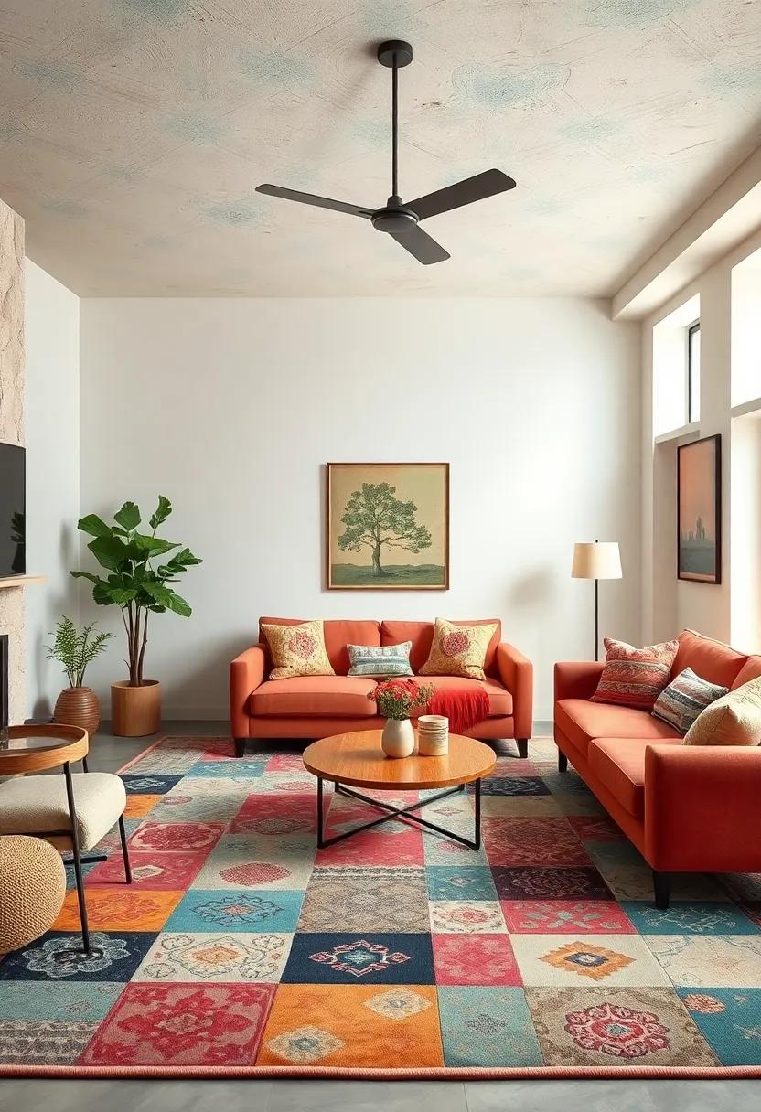 Use a colorful patchwork rug featuring ⁣classic motifs to infuse warmth and a sense of nostalgia into the space