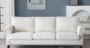 Our Take on the Nailhead Trim Faux Leather Sofa for Living Rooms