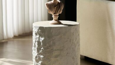 Our Take on the 15.74″ Marble-Style Side Table for Small Spaces
