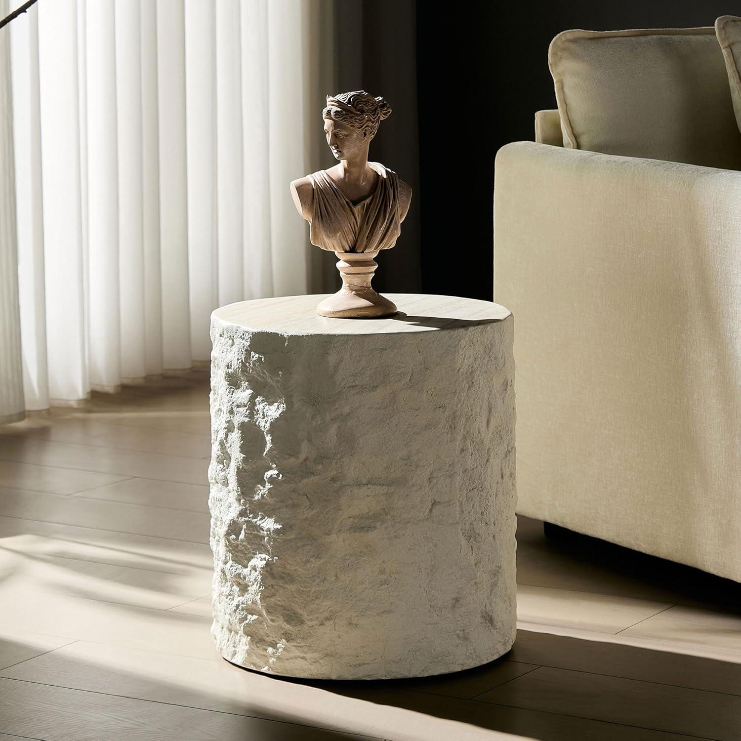 Our Take on the 15.74″ Marble-Style Side Table for Small Spaces