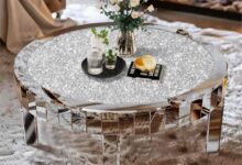 Our Take on the Luxe Round Mirrored Coffee Table with Crystal Edge