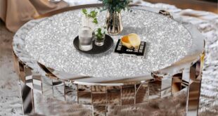 Our Take on the Luxe Round Mirrored Coffee Table with Crystal Edge