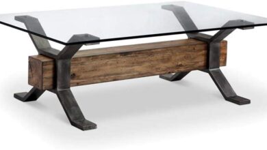 Why We Love the Sawyer Glass-Top Cocktail Table’s Industrial Charm