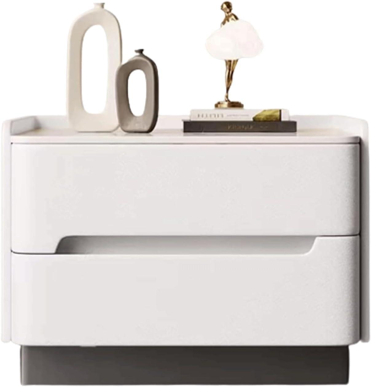 Our Take on the Elegant White Bedside Table with 2 Drawers