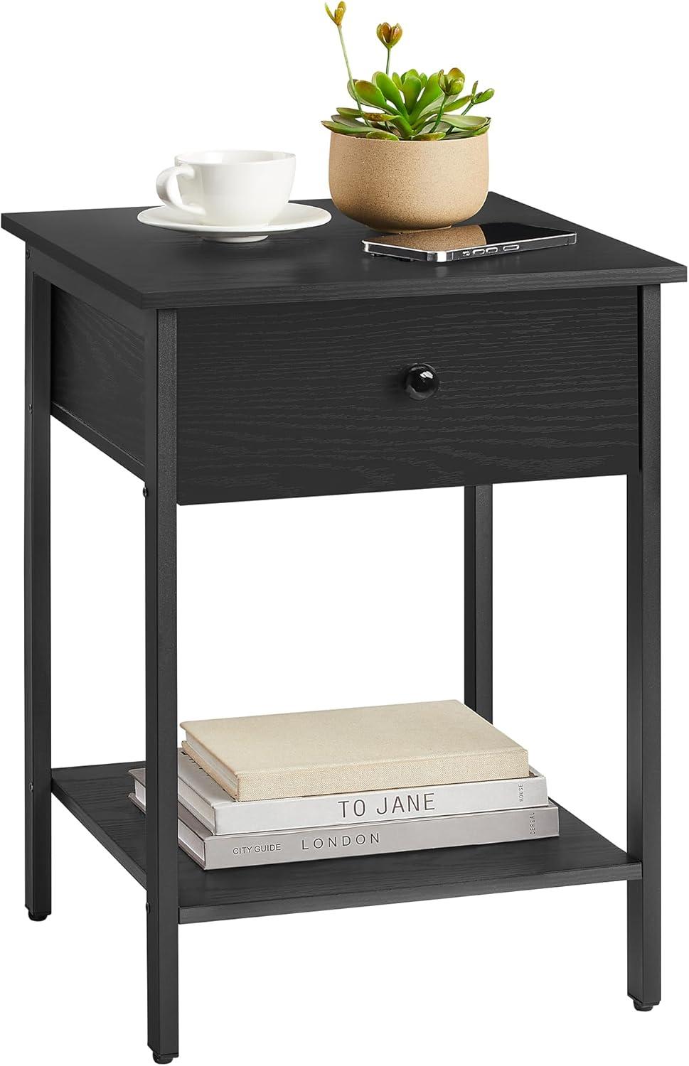 Our Honest Take on the VASAGLE Ebony Black Nightstand’s Style & Storage
