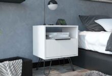 How We Loved the Sleek White Nightstand with Hairpin Legs