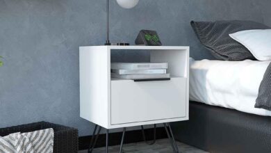 How We Loved the Sleek White Nightstand with Hairpin Legs