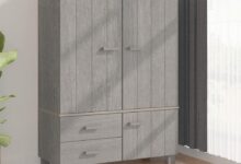 Our Honest Take on the Solid Wood Light Gray Wardrobe Armoire