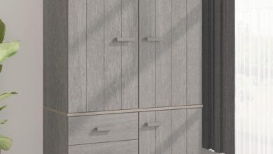 Our Honest Take on the Solid Wood Light Gray Wardrobe Armoire