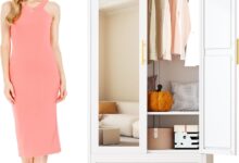 Our Take on the Sturdy Metal Armoire with Mirror & Storage